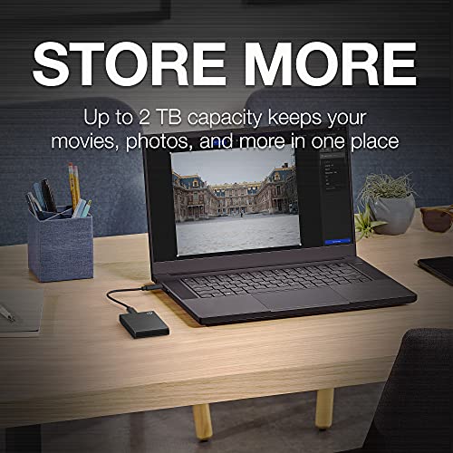 Image of Seagate One Touch 2 TB External SSD up to 1030 Mb /s, for Windows and Mac, with Android App, 3 yr Data Recovery Services, Portable Solid State Drive Black (STKG2000400)