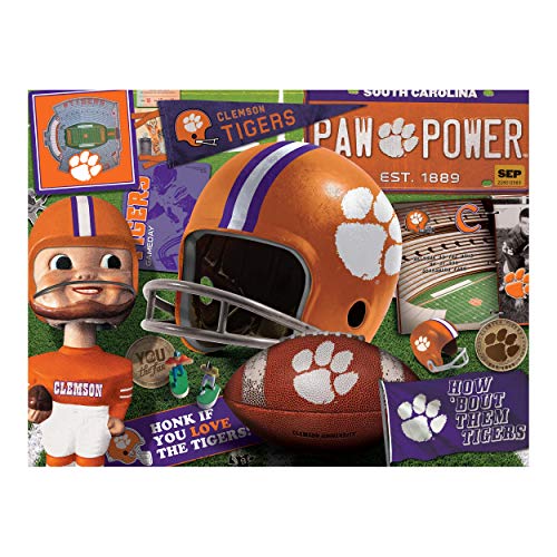 Image of YouTheFan NCAA Clemson Tigers Retro Series Puzzle, Team Colors , 18 x 24