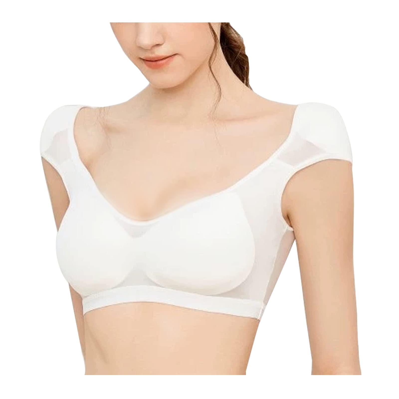 T-shirt de running pour femme respirant blanc taille L t-shirt sport anti-épaules fuyantes