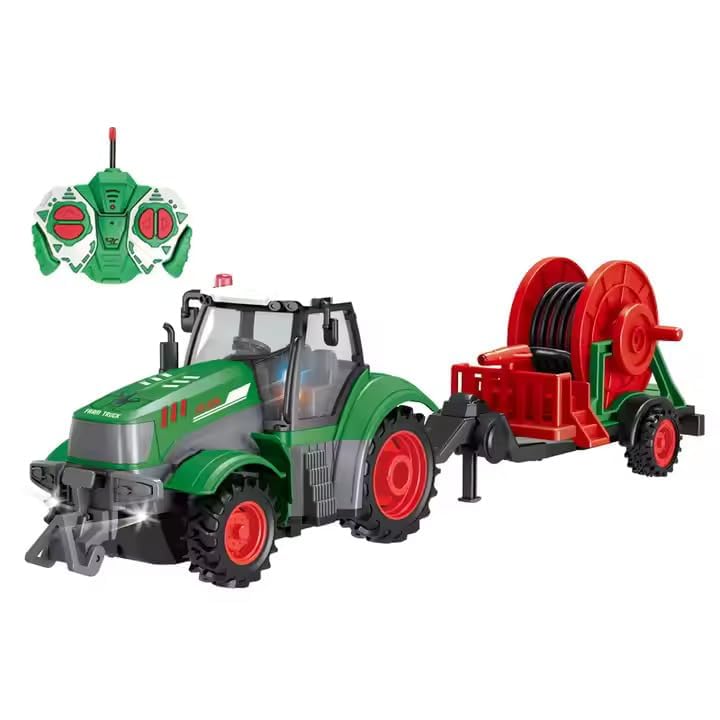 Image of Remote Control Tractor Toy - Full Function RC Farmer Tractor with Lights, Realistic Design & Durable Wheels | Farming Vehicle Toy Gift for Kids Boys & Girls (Multicolor)