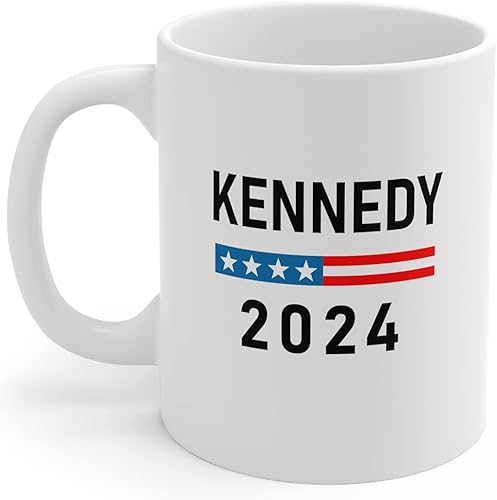 Miniatura 2 de Brian Bula Kennedy 2024 - Taza de café de doble cara con texto en inglés "Drink to President RFK Jr. 2024"