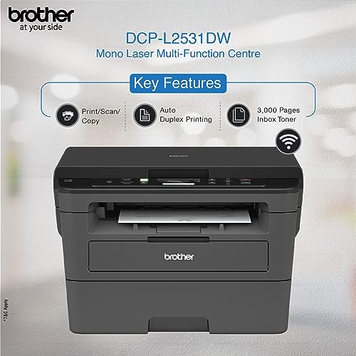 Brother DCP-L2531DW Multi-Function Monochrome Laser Printer with Auto-Duplex Printing & Wi-Fi - Image 3