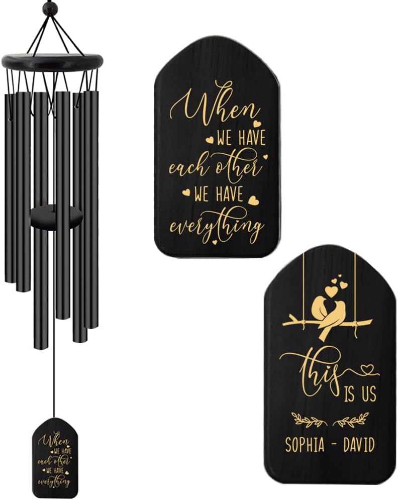 Extrabiby Personalized 26-inch Valentine's Day Wind Chime, a Perfect Choice for Lovers and Mothers on Valentine's Day and Anniversaries