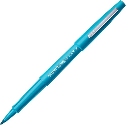 Paper Mate Flair - Bolígrafo de punta de fieltro, punta media, azul cielo, 1 bolígrafo