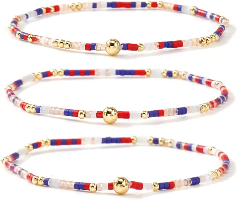 Colorful handmade stackable beaded bracelets for women trendy jewelry