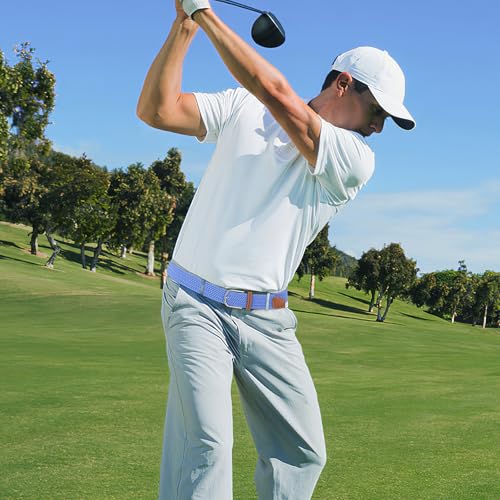 Image of BELTROAD Elastic Braided Belt Mens Golf Belts No-Hole Design Lightweight Breathable Woven Stretch Belt for Golf Casual