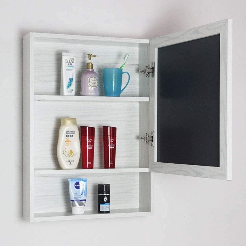 Waterproof Aluminum Bathroom Mirror Cabinet Wall-Mounted Storage Cabinet with Mirror (Color : Gold Oak) (White Oak)