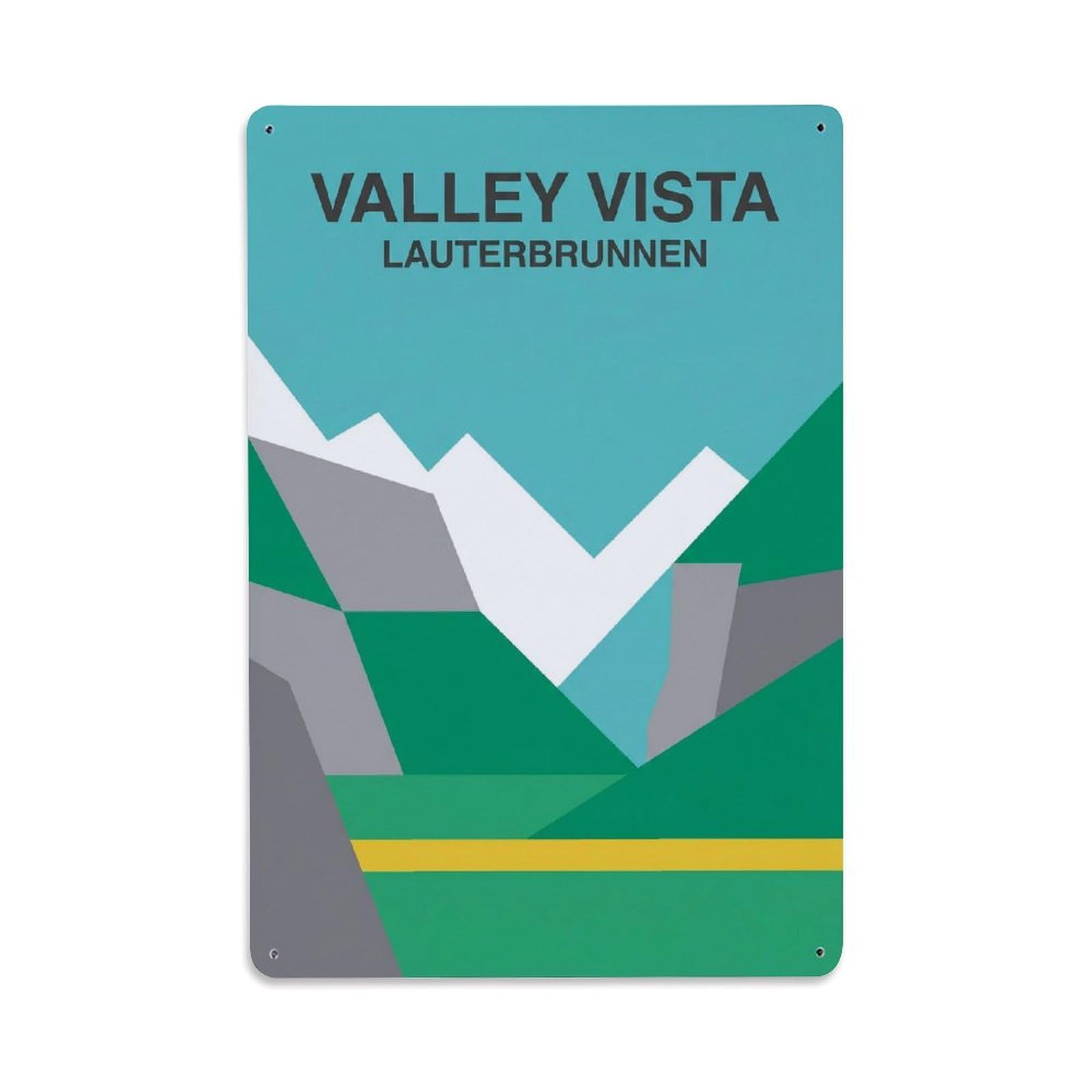 Gead 8X12inch Style Vintage Travel Switzerland Valley Vista Metal Tin Sign