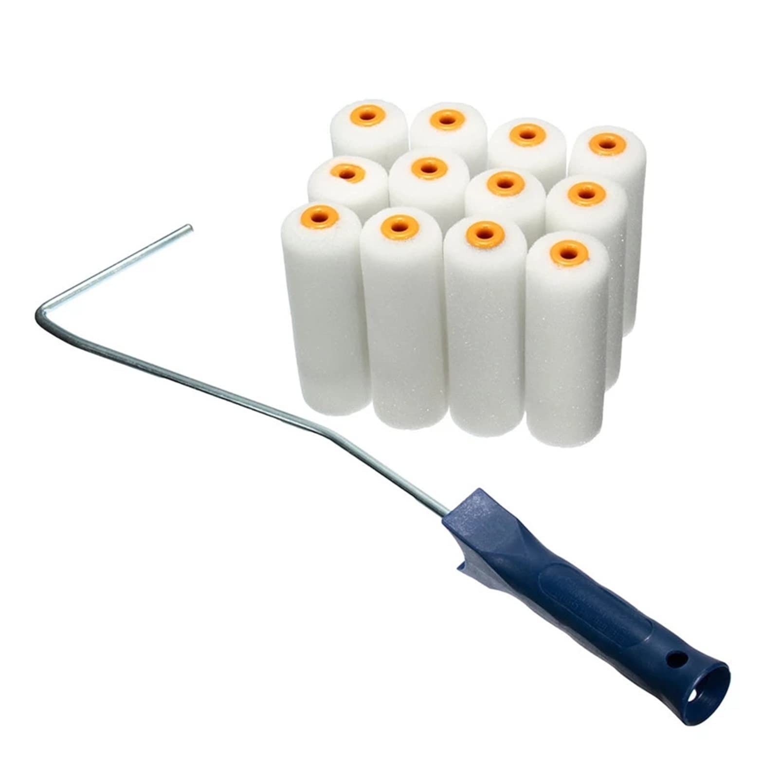 KANBUN Juego de 13 rodillos de espuma de 100 mm para decoración de pintura, herramientas suaves + asas, juego de herramientas de pintura y decoración de pintura