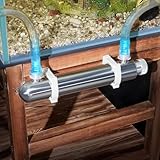 coospider-repta 12W Inline Aquarium UV Light Clarifier for Koi Pond Small Pool Filter Cold Plunge UVC Light Stainless Steel Ultraviolet Green Clear Machine