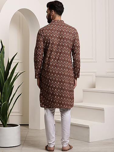 Image of SOJANYA (Since 1958 Men's Cotton Print Kurta & Churidar Pyjama Set