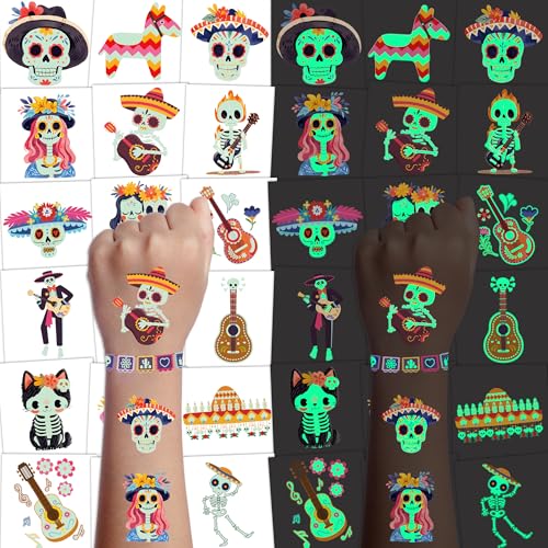 JoyfulGlam Day of the Dead Face Tattoos, Day of the