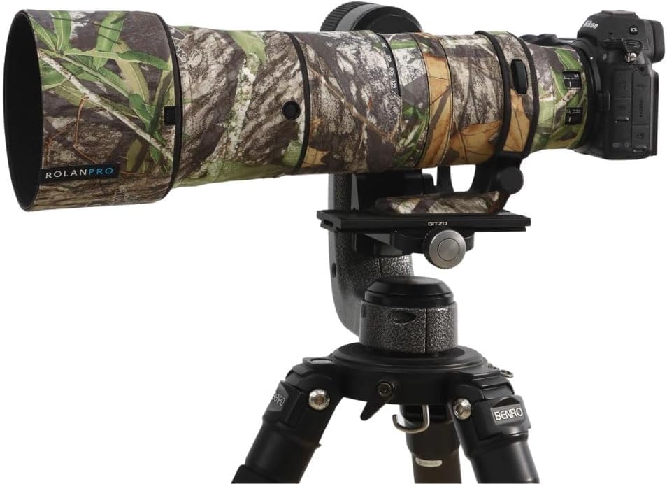Rolanpro Funda Protectora Impermeable de Camuflaje para Nikon Z 180 600 mm F/5.6 6.3 VR Rain Cover Lens Funda Protectora para Ropa #17 Jungle Impermeable