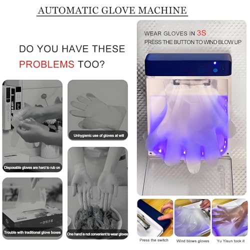Máquina automática de guantes, máquina de guantes desechables con 100 guantes, coloca automáticamente los guantes 3 segundos, colgar, reemplazo conveniente, eficiente y rápido, para cocinas