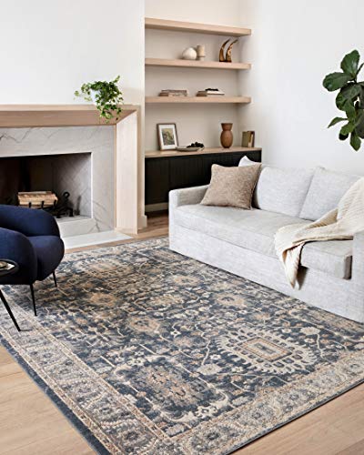 Tapete decorativo Loloi Teagan 6'7" x 9'2" Denim/Pebble