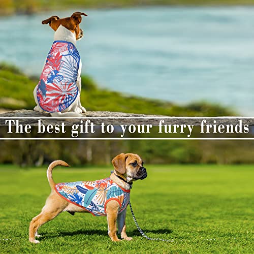 2 Pack Dog Shirts Hawaii Pet Vest Quick Dry Soft Stretchy Summer Soft Sleeveless T-Shirt Dog Cat Clothes For Small Medium Girl Boy, Small #TOP3