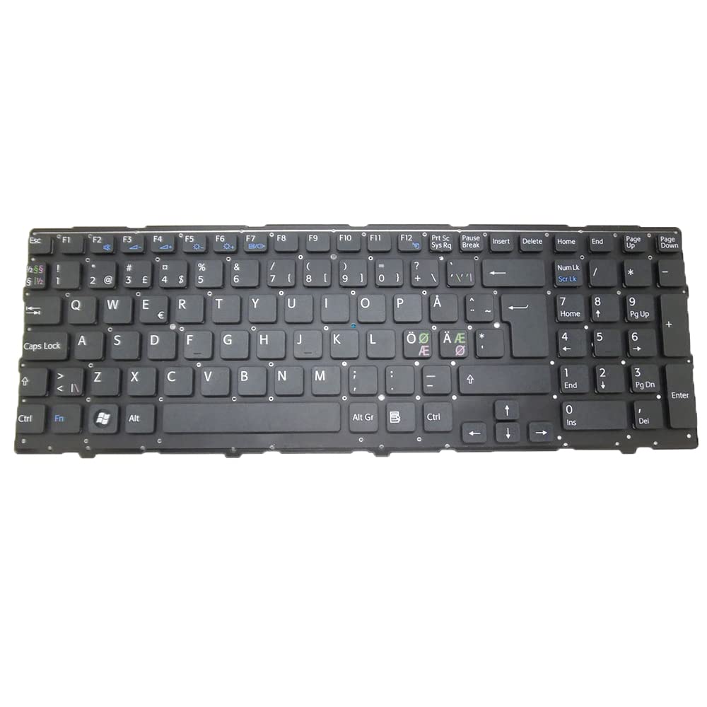 Laptop Keyboard for Sony VPCEE VPC-EE V116646AB Nordic NE Black Without Frame