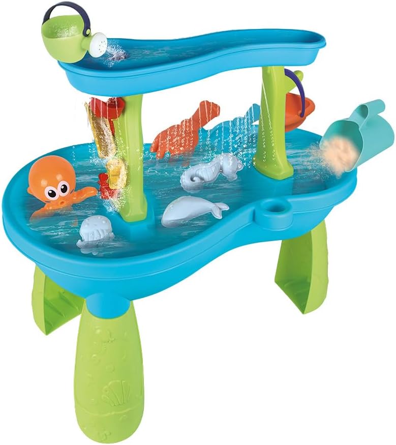 Sand and Water Table with 9 Accessories Activity Table 22,5" x 24,5