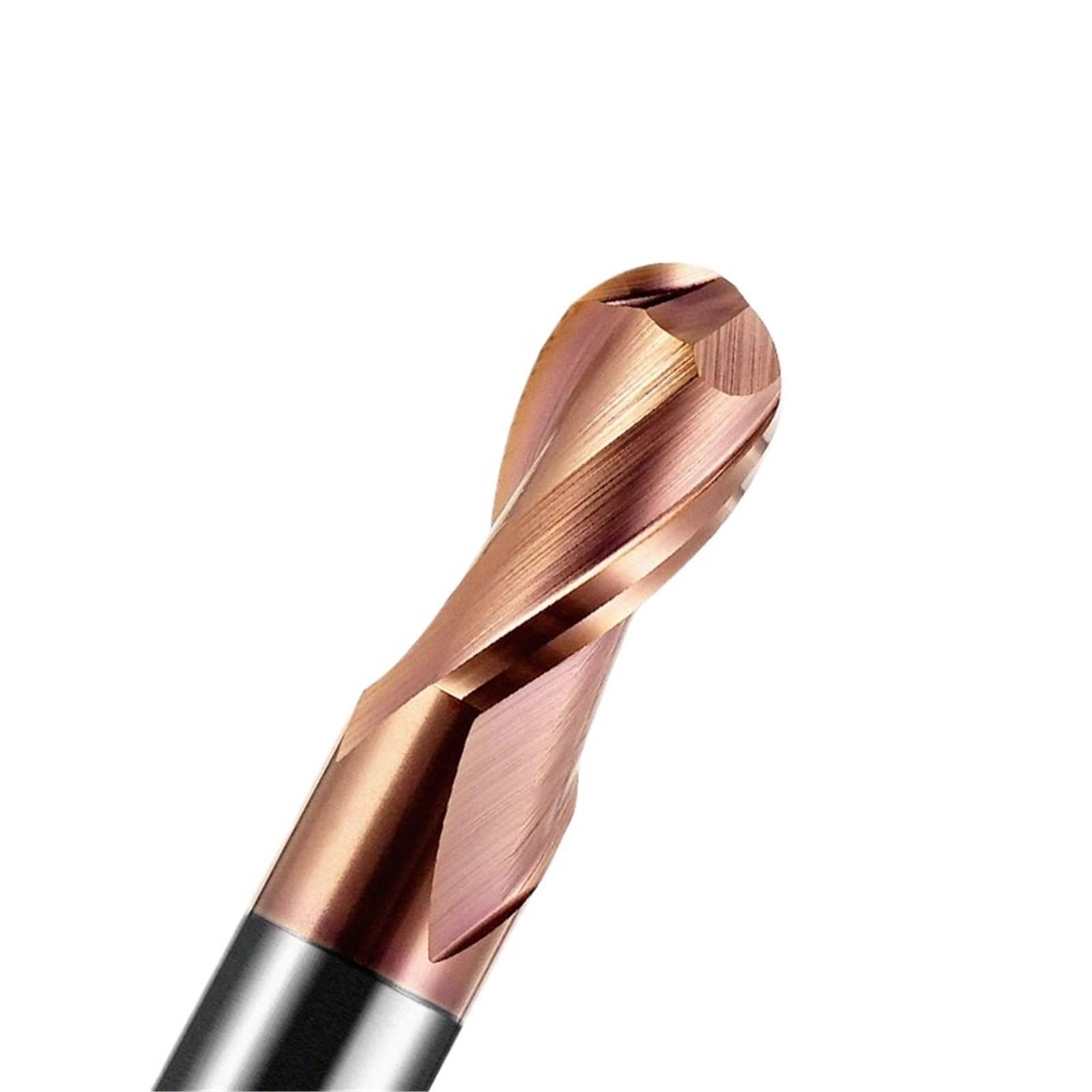 Fresa de aleación, Broca enrutadora CNC con punta esférica de carburo, 2 flautas HRC 55 R0.5, 6-10mm(R2.5-D5-50L,10 PCS)