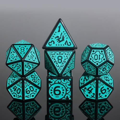 Epic Forge-Set of 7 Dice in Box - Magic Flame Teal