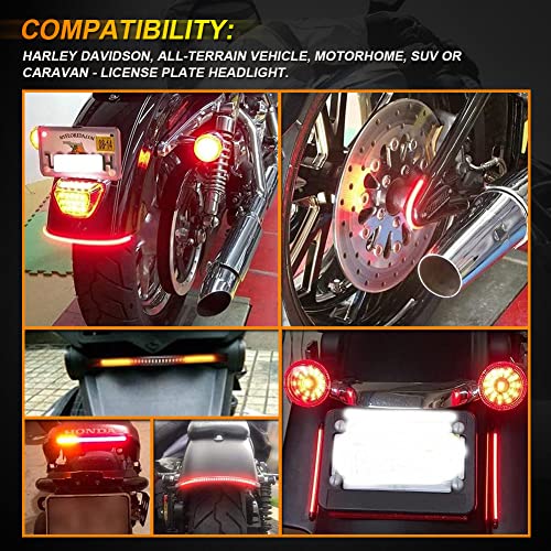 KATUR Motorrad Lichtstreifen Schwanz Bremse Stop Blinker 32-3528 LED 8\ Nummernschild Flexible LED Licht