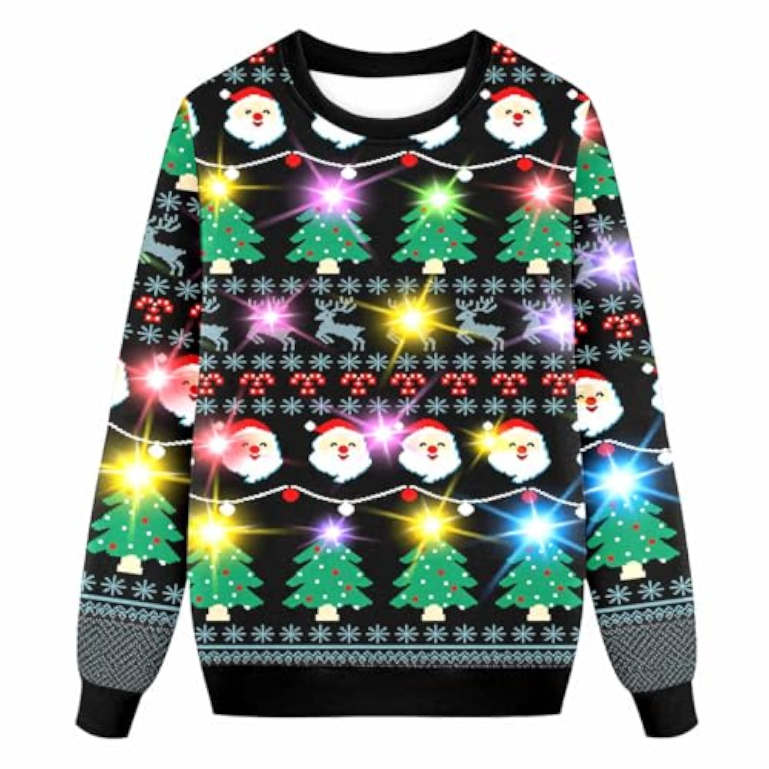 Genérico Jersey Navideño Niño con Luces,Jersey Navidad Niño/Niña con Estampado de Reno en la Nieve,Ugly Christmas Sweater,Jerseys Navideños con Luces,Suéter Navideño Gracioso,Christmas Jumper