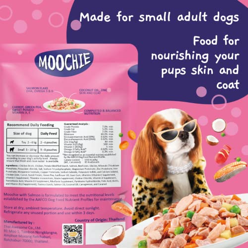 Moochie Grain Free Moist Canine Meals for Small Canines Pores and Skin and Coat Made with Salmon Hen Beef and Greens No Added Preservatives or Manmade Flavoring 12 X 3 Oz Pouch Cucciolini Doodles Moochie grain free moist canine meals for small canines pores and skin and coat made with salmon hen beef and greens no added preservatives or manmade flavoring 12 x 3 oz pouch cucciolini doodles