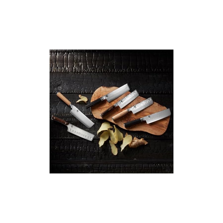 Shun Premier 5.5" Nakiri Knife, Handcrafted Japanese Vegetable Knife, VG-MAX Core with Damascus Stainless Steel Cladding, Pakkawood Handle, Slicing Knife for Professional and Home Chefs