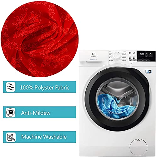 Rideau de douche anti moisissure 180x180cm rouge imperméable lavable - 6