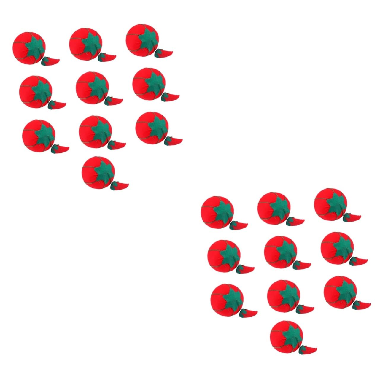 VILLCASE 2sets Sewing Tomato Pin Cushion Needle Organizer Classroom Set Pin Cushion Holder 10pcs*2