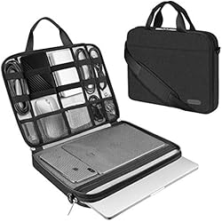 Maletin Portatil 13.3 Arvok Funda para portátil de Estuche para Accesorios con Correa y asa, maletín para Ordenador portátil Maletín para Acer/ASUS/DELL/Lenovo/HP (13.3-Pulgadas, Negro)