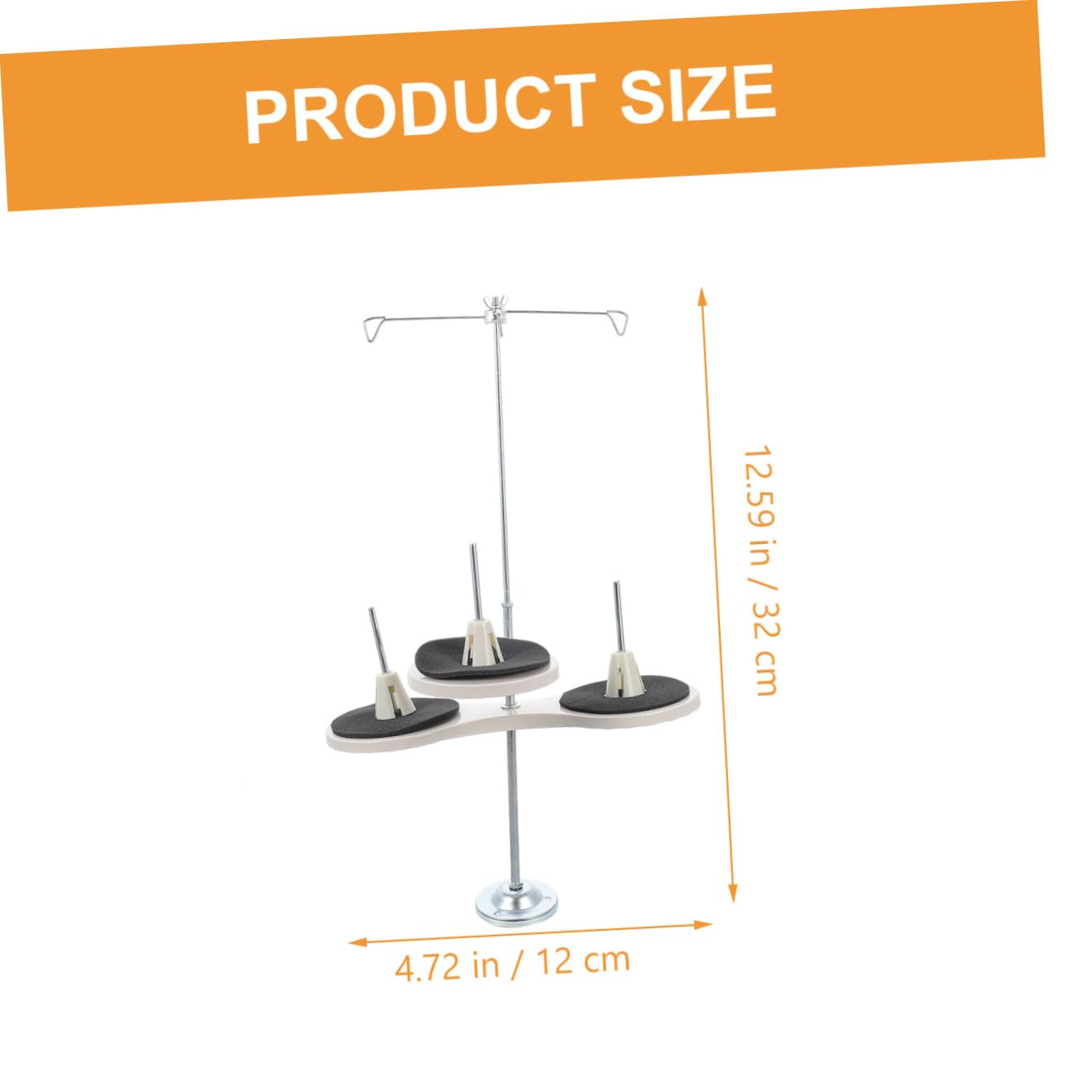 Porte-Fil pour Machine à Coudre Réglable en Fer Base Lourde Stable, Support Triple Bobines Pratique pour Couture et Broderie en Atelier