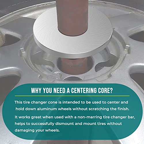 Autovic Large Manual Tire Changer Centering Cone, Billet Aluminum Upgrade Wheel Balancer Hold Down Cone For 1.67" Diameter Center Post Car Truck, Fit Up To 4.4" Hub Opening #TOP6