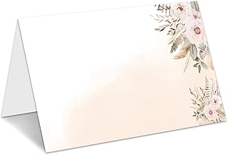 Boho Wedding Place Cards for Table Setting, Tent Cards Decor For Bridal Shower Baby Shower Anniversary Party Decorations, 25 Pack Food Name Card, 2 x 3.5" /001