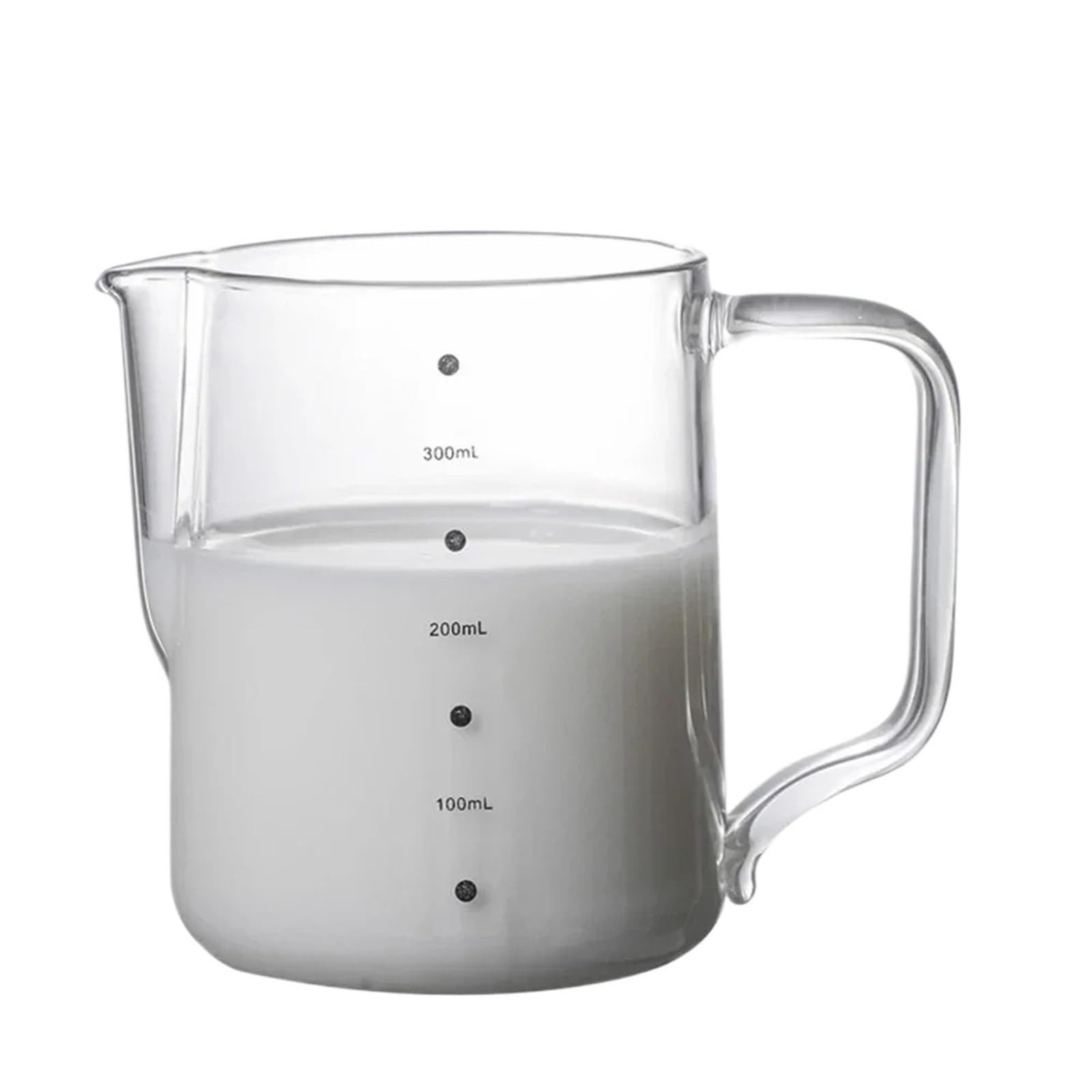 Jarra de cristal for espumar leche, café expreso Barista, Latte, espumador de leche, jarra de café transparente con escala, 2 uds.(350ml)