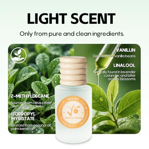 Image of Natural Car Air Freshener Hanging 2 Pack-Sunny Citrus Scent Toxin-Free Essential Oil Car Diffuser without Methyl Carbitol&Hexylene Glycol