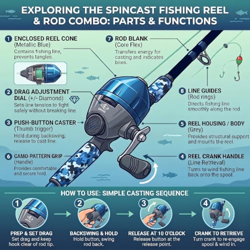 Kids Fishing Pole & Tackle Box Kit - Complete Beginner Set, Ages 4-12 - image 8
