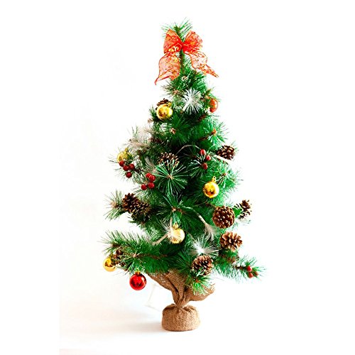 Urban 32" Pre-lit Christmas Tree with Decorations and 20 Battery Operated Color Changing LED Fiber Lights