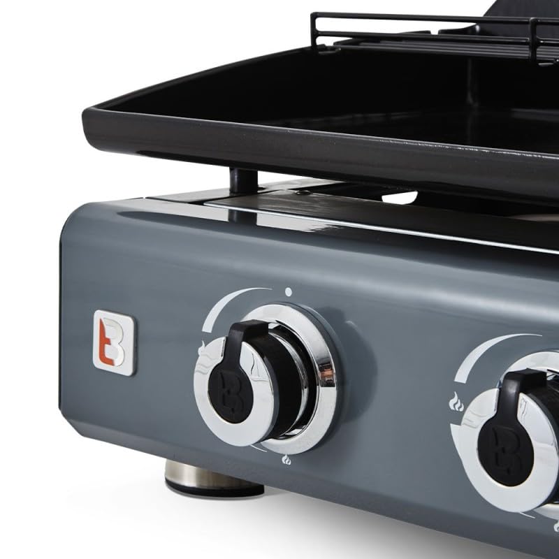 BRASERO - Plancha gaz Silvia II G 3 Feux Gun metal Brasero - Surface cuisson 67 x 34 cm - 3 brûleurs - Plaque fonte - Grille de réchauffement - Tiroir graisse - Jusqu'à 10 convives - 7,5 kW