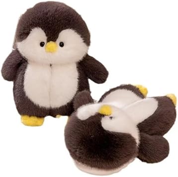 Cute Cartoon Penguin Plush Slippers Warm Home Shoes Soft Bottom Non-Slip Cotton Shoes