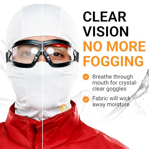 GearTOP Balaclava Ski Mask White - Super Roubaix Moisture-Wicking Winter Mask for Men and Women for Skiing, Snowboard, Motorcycle, Face Mask for Cold Weather Baklava Masks, Pasamontañas para el Frio