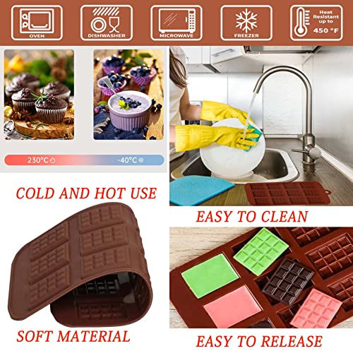 Fusang 2Pcs Mini Chocolate Moulds Break Apart Chocolate Non-Stick Reusable 12-Cavity Silicone Candy Molds,Candy Protein & Engery Bar Moulds,Diy Baking Mold For Chocolate,Candy,Hard Candy,Etc #TOP3