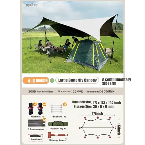 Toldo para camping impermeable KAnduo 177x173x102 in miniatura 7