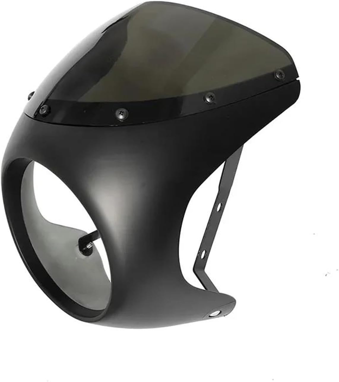 Motorcycle Headlight Protector Motorcycle Front Headlight Anti-fall Handlebar Fairing Protection Windshield Retro For Cafe Racer Headlamp Windscreen 7 Inch(Matte Black 02)