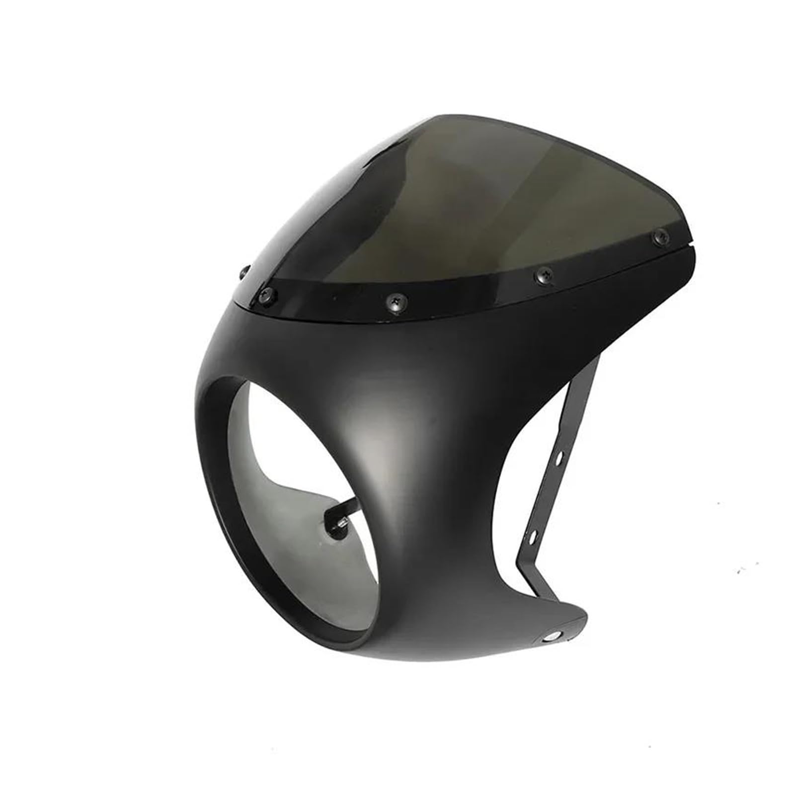 Motorcycle Headlight Protector Motorcycle Front Headlight Anti-fall Handlebar Fairing Protection Windshield Retro For Cafe Racer Headlamp Windscreen 7 Inch(Matte Black 02)