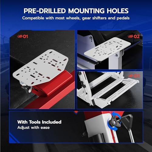 ARES WING Sim Racing Cockpit with Seat, Adjustable Carbon Steel Rig - 4