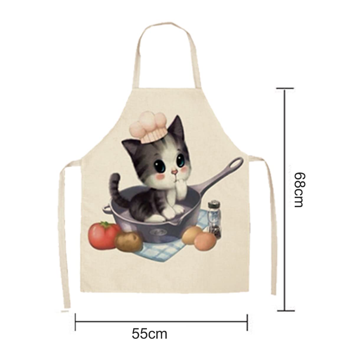 Gaf Nuncew Elegant Long Apron with Backless Design, Polka Dot Pattern - Image 2