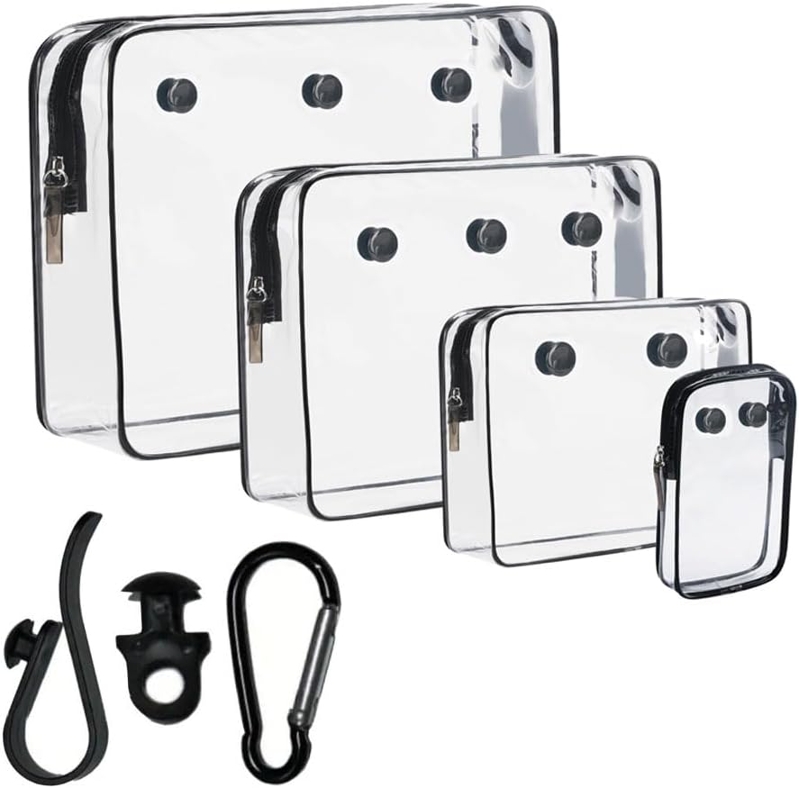 4 Packs Clear Bogg Beach Tote Bag with 1set Insert Hooks Accessories for Bogg Bags Travel Makeup Clean Toiletry Brush Organizer Cosmetic Divider Storage Inner Pouch (Black) 4 Packs Clear Bogg Beach Tote Bag with 1set Insert Hooks Accessories for Bogg Bags Travel Makeup Clean Toiletry Brush Organizer Cosmetic Divider Storage Inner Pouch (Black)