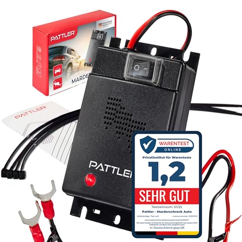 PATTLER® Marderschreck Auto - Marderabwehr mit Ultraschall. Anschluss an 12V Autobatterie. Sofortiger & Langfristiger Marderschutz im Motorraum PATTLER® Marderschreck Auto - Marderabwehr mit Ultraschall. Anschluss an 12V Autobatterie. Sofortiger & Langfristiger Marderschutz im Motorraum