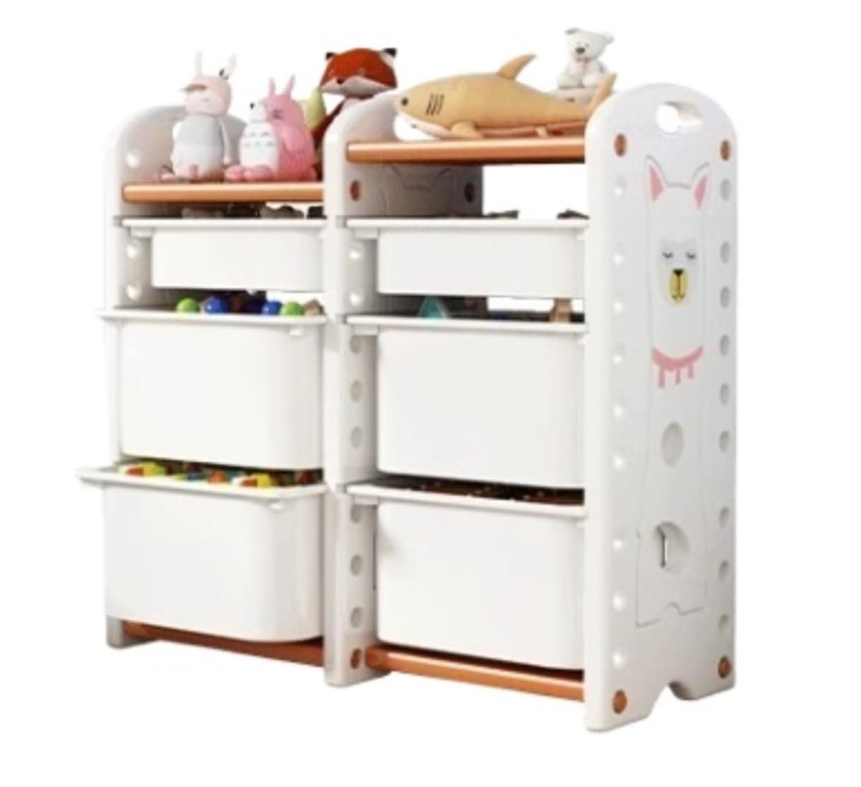 Organizador Juguetes Caja De Juguetes Organizadora Almacenamiento 3 Niveles con Contenedores Extraíbles para Sala Estar, Dormitorio Y Juegos Almacenamiento(90 * 34 * 83cm)